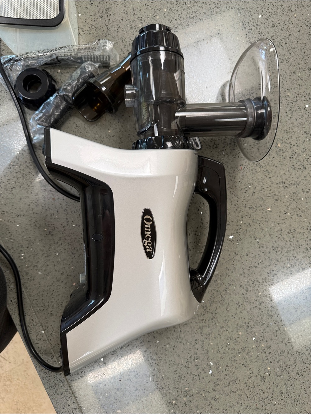 Omega Juicer — silver and Black Compact Masticating Unit